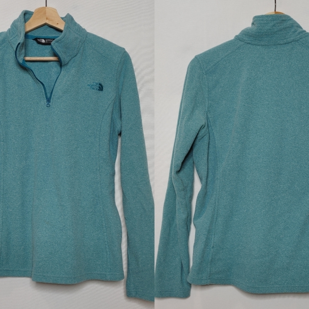 The North Face 1/4‎ Quarter Zip Fleece Pullover Blue Green Women's Small s